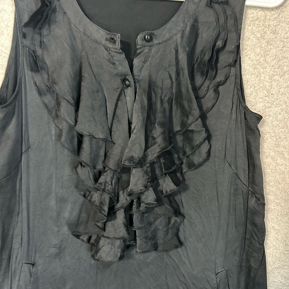 T-bags Women’s Black Silk Mini Dress Size Medium. Classic LBD Sexy - Picture 2 of 7